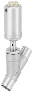 Пневматический клапан с наклонным шпинделем и приводом из нержавеющей стали для самых сложных условий